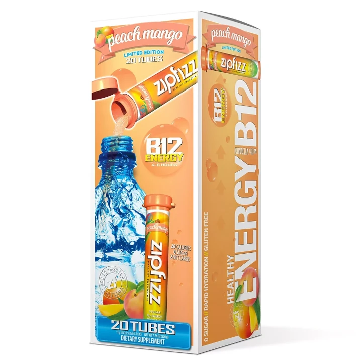 [SET OF 2] - Zipfizz Energy Drink Mix, Peach Mango (20 ct.)