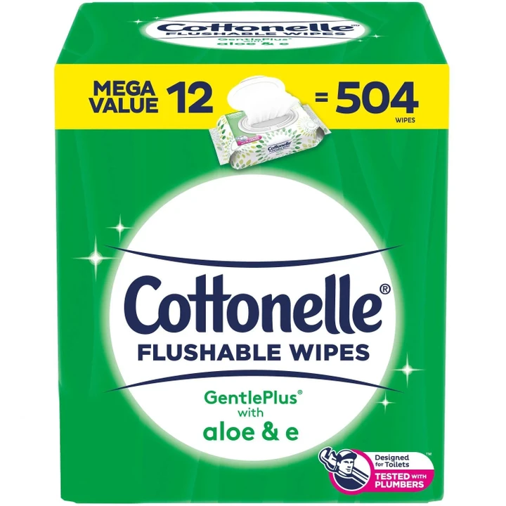 [SET OF 3] - Cottonelle GentlePlus Flushable Wipes with Aloe and Vitamin E (504 ct.)