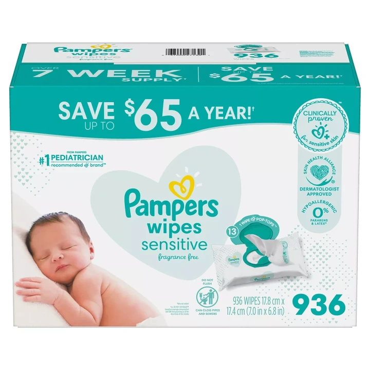 [SET OF 2] - Pampers Sensitive Baby Wipes (936 ct.)