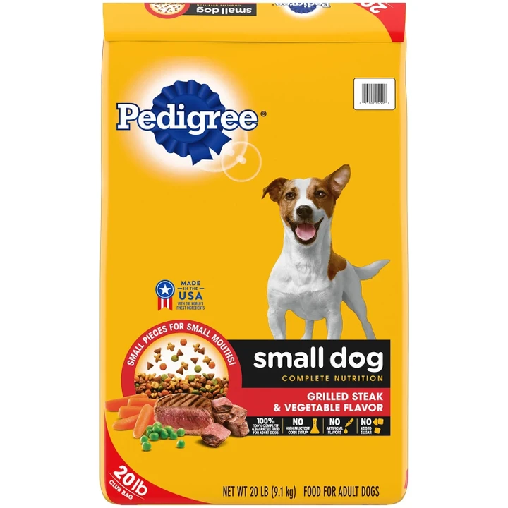 [SET OF 3] - Pedigree Small Dog Targeted Nutrition, Steak and Vegetable Dry Dog Food (20 lbs.)