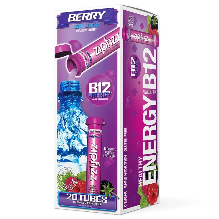 [SET OF 2] - Zipfizz Energy Drink Mix, Berry (20 ct)