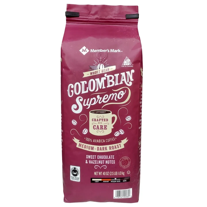 [SET OF 3] - Member's Mark Colombian Supremo Whole Bean Coffee (40 oz.)