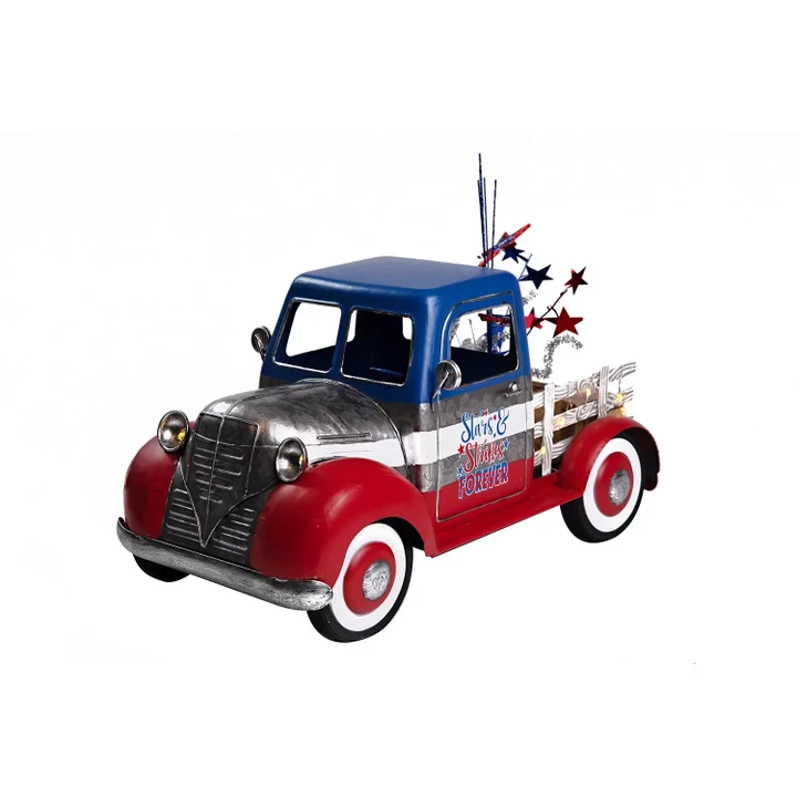 [SET OF 2] - Member's Mark Vintage Truck - Red, White, and Blue Truck
