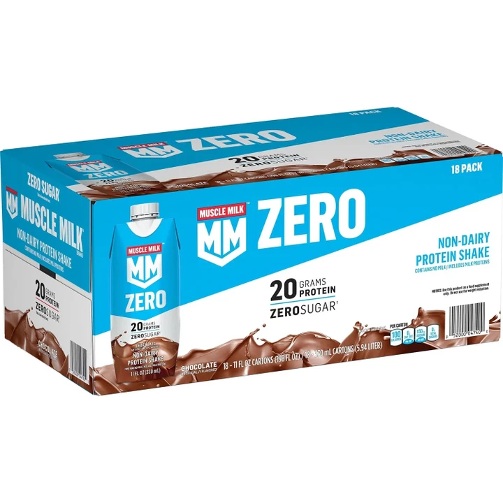 [SET OF 3] - Muscle Milk Zero Protein Shake, Chocolate (11 fl. oz., 18 ct./pk)