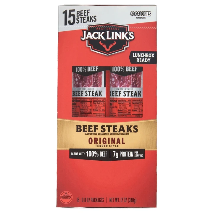 [SET OF 3] - Jack Link’s Original Tender Style Beef Steak (15 ct.)