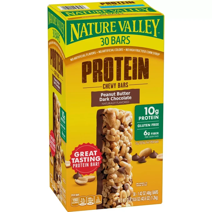 [SET OF 4] - Nature Valley Peanut Butter Dark Chocolate Protein Chewy Bars (30 ct.)