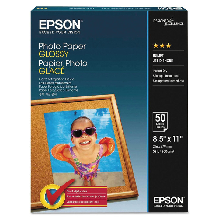 [SET OF 2] - Epson Glossy Photo Paper, 52 lb., Glossy, 8.5" x 11", 100 Sheets/Pack