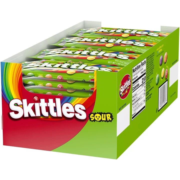 [SET OF 3] - Skittles Sour Fruity Chewy Candy Full Size Bulk Pack (1.8 oz., 24 ct.)