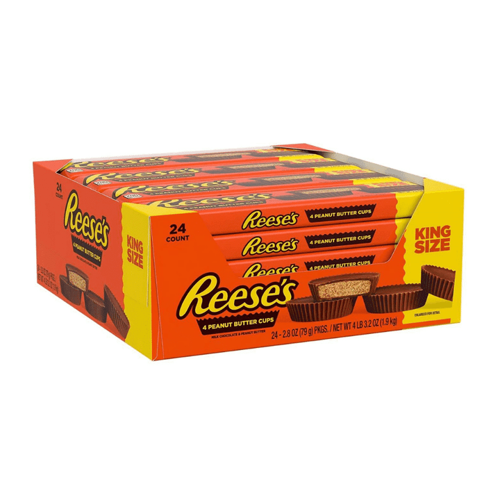 [SET OF 2] - Reese's Milk Chocolate Peanut Butter King Size Cups Candy, Bulk, Bars (2.8 oz., 24 ct.)