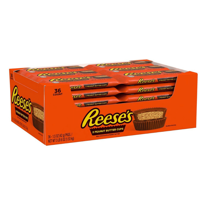 [SET OF 2] - Reese's Milk Chocolate Peanut Butter Cups Candy, Bulk Valentine's Day, Packs (1.5 oz., 36 ct.)