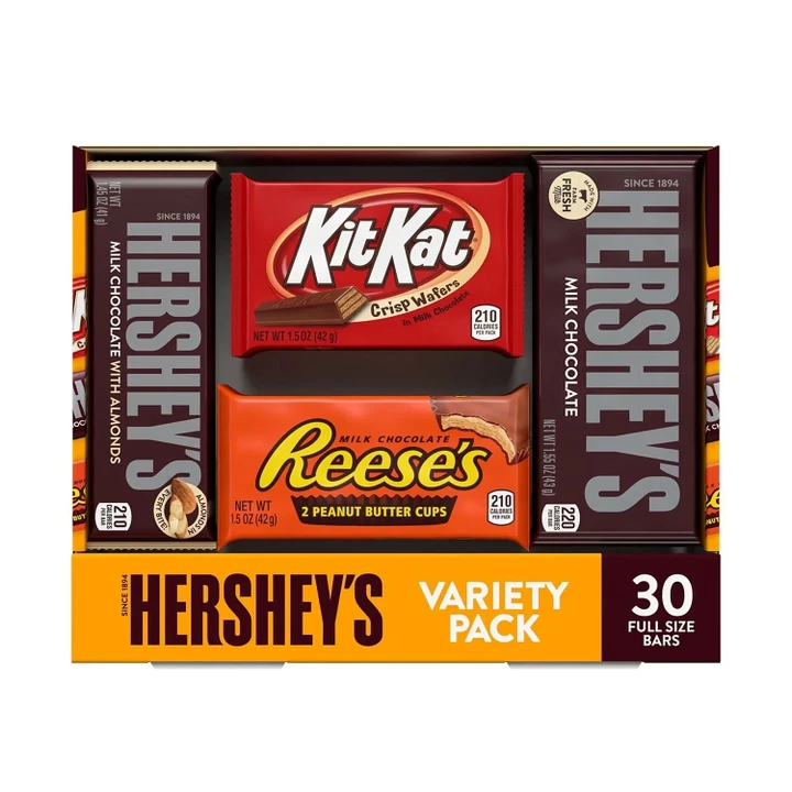 [SET OF 2] - Hershey's, Kit Kat and Reese's Assorted Milk Chocolate Candy, Holiday, Bulk Variety Pack (45 oz., 30 c.)