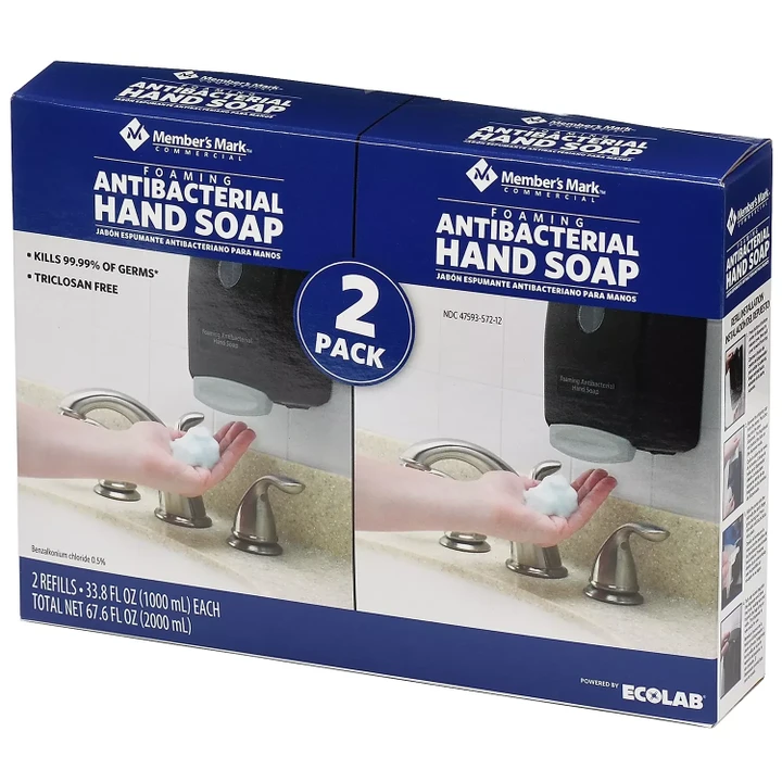 [SET OF 3] - Member's Mark Commercial Foaming Antibacterial Hand Soap Refill (33.8 oz., 2 ct./pk.)