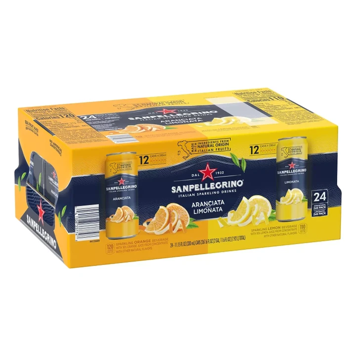[SET OF 4] - S.Pellegrino Sparkling Drink Variety Pack (24 cans/pk.)
