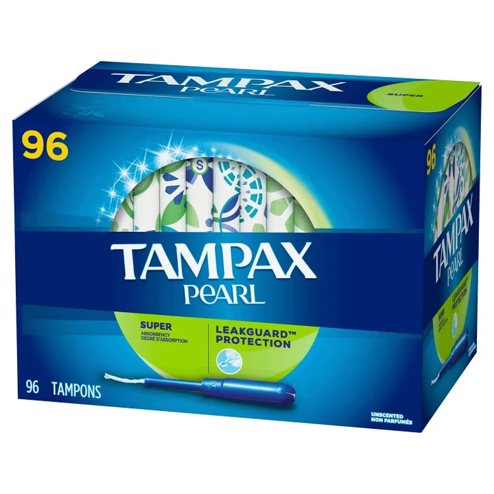 [SET OF 4] - Tampax Pearl Plastic Tampons, Super, Unscented (96 ct./pk.)