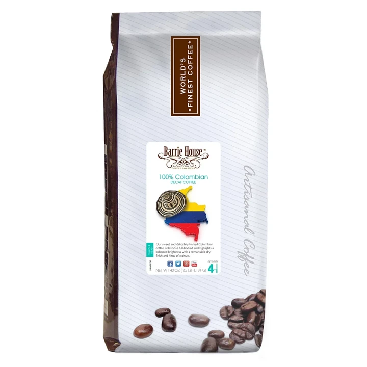 [SET OF 4] - Barrie House Whole Bean Coffee, Decaf Colombian (40 oz.)