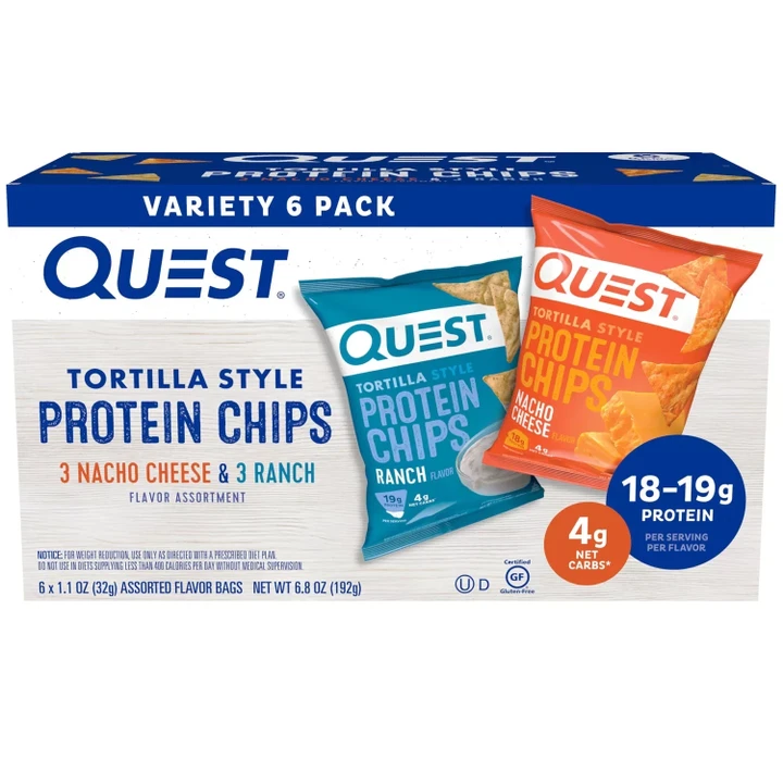 [SET OF 3] - Quest Tortilla Style Protein Chips Variety Pack (6 ct.)