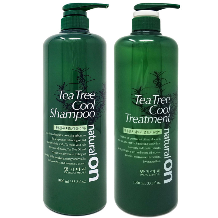 [SET OF 2] - Daeng Gi Meo Ri NaturalOn Tea Tree Cool Shampoo and Treatment (1000 ml., 2 pk)