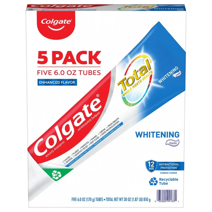 [SET OF 4] - Colgate Total Whitening Toothpaste (6 oz., 5 pk.)