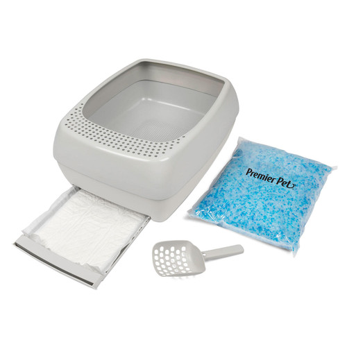 [SET OF 2] - Premier Pet Dual-Fresh Litter Box System for Cats, Easy-to-Clean Cat Litter Box