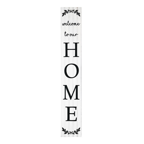 [SET OF 2] - Member's Mark Distressed White 6' 'Welcome to our Home' Entry-Way Sign