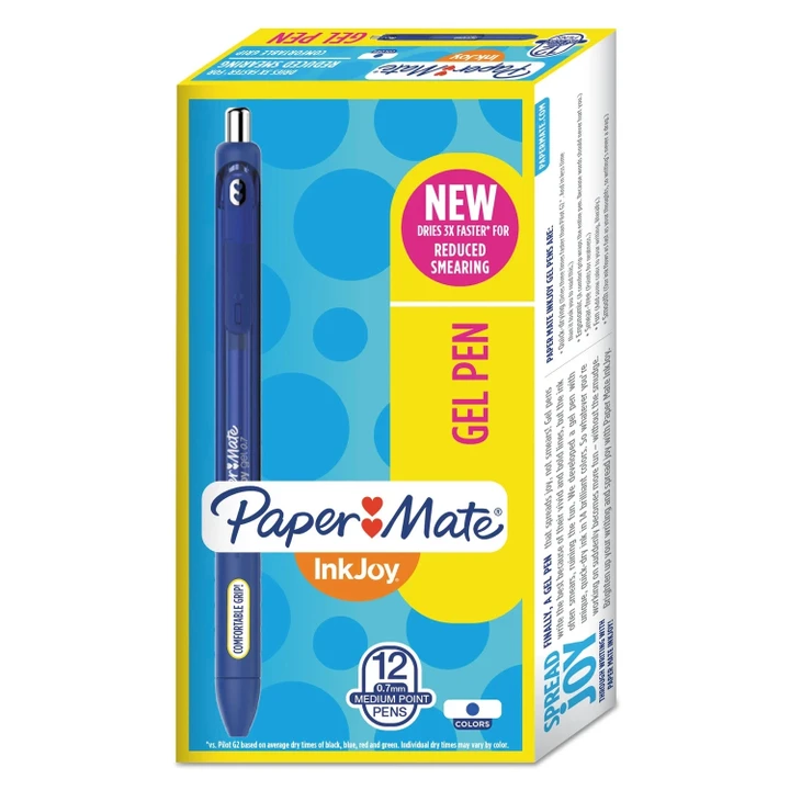 [SET OF 2] - Paper Mate InkJoy Gel Retractable Pen, 0.7mm, Medium Point, Blue (12 ct.)