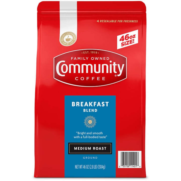 [SET OF 3] - Community Coffee Ground, Breakfast Blend (46 oz.)