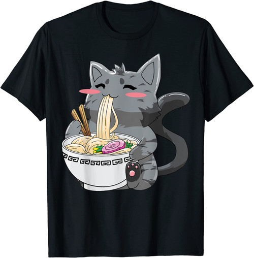 Anime Ramen Cat Kawaii Neko Gift T-Shirt