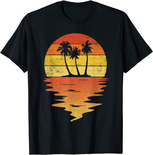Palm Trees Shirt Retro Sunset 70s Vintage Palm Trees T-Shirt