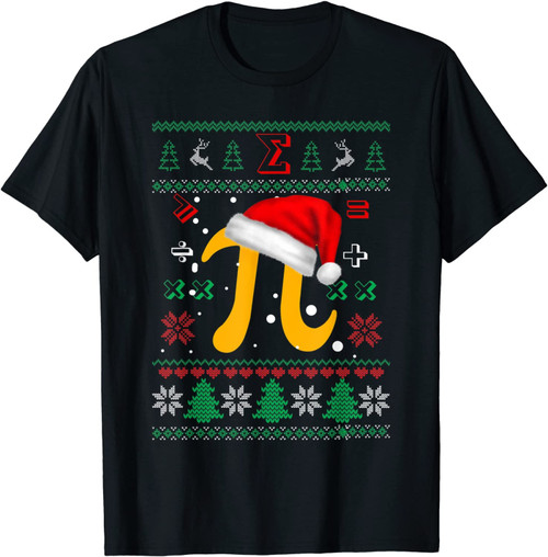 Christmas Math Pi Santa Hat Costume Xmas Ugly Teacher Gifts T-Shirt