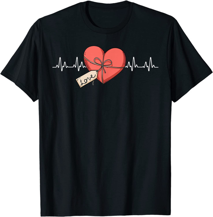 Love Heartbeat Valentines Day Cute V-Day Pajama T-Shirt