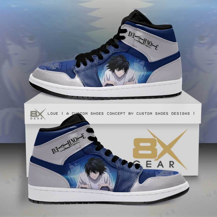 Death Note Jordan Sneakers L Lawliet Anime Air Jordan Shoes Sport