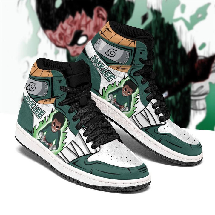 Naruto Rock Lee Power Costume Boots Naruto Anime Air Jordan Shoes Sport Sneakers