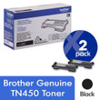 Brother Genuine High Yield Toner Cartridges, TN450, Replacement Black Toner Two Pack