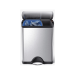 Simplehuman Rectangular Dual Compartment Recycling Kitchen Step Trash Can 46 Liter-Toolcent®