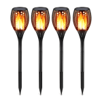 Tomcare Solar Waterproof Flickering Flames Torches Lights Outdoor Decoration