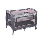 Baby Trend Lil Snooze Deluxe II Nursery Center Playard With Bassinet And Travel Bag, Daisy Dots