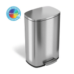 iTouchless SoftStep 13.2 Gallon Stainless Steel Step Trash Can, 50 Liter