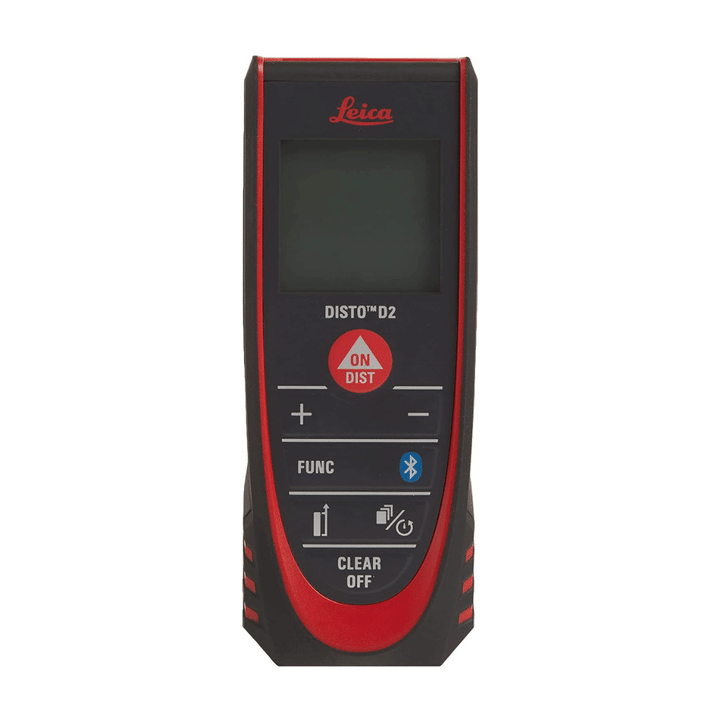 Leica 838725 DISTO D2 New 330ft Laser Distance Measure with Bluetooth 4.0, Black/Red