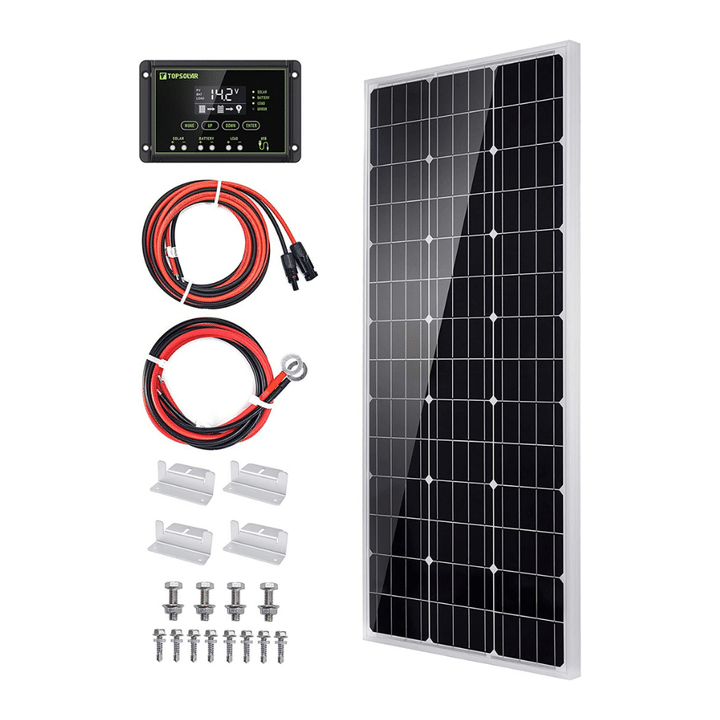 Topsolar Solar Panel Kit 100 Watt 12 Volt Monocrystalline Off Grid System