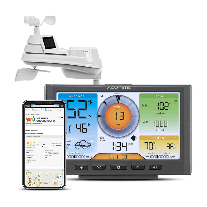 AcuRite Iris 5 In 1 Home Weather Station with Wi-Fi Connection to Weather Underground, 01540M
