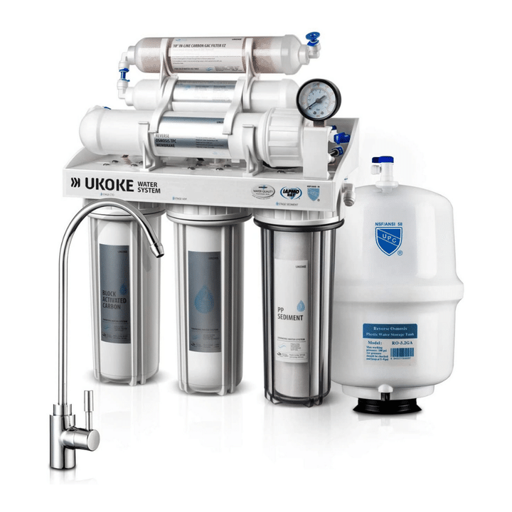 Ukoke 6 Stages Reverse Osmosis Water Filtration System, 75 GPD with Pump