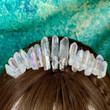 White raw crystal hair comb quartz hair clip/Witch accessories jewelry/Hair Accessories Tiara Wicca Gift/Boho Bohemian Bridal Wedding