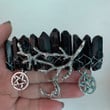 Mystery Retro Raw Crystal Hairpin/Branch Antlers Pentagram/Wiccan Jewelry Gothic Gift Pagan Witch/Hair accessories/Rustic wedding jewelry