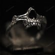 Calvarium Black Skull Teeth Ring, Gothic Stainless Steel Biker Motorbike Ring, Skeleton Goth Jewelry, Human Head, Christmas Gifts