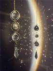 Crescent Moon and sun Suncatcher/Hanging Prism/Rainbow Maker/lightcatcher/Car charm accessories/ornaments/negative energy removal