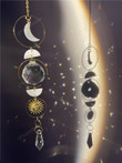Crescent Moon Gold plated sun Suncatcher/Hanging Prism/Rainbow Maker/lightcatcher/Car charm accessories/ornaments/negative energy removal