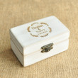 Personalized Wodden Wedding Box/Retro White Rustic Ring Box/Ring Bearer Box/Engagement Ring Box/Wedding Gift/Custom Names and Date Ring Box/Couple Gift