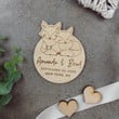 Fox Save the Date, Wood Save our Date Magnet, Rustic Wedding Card, Leaves Wedding Magnet, Custom Wooden Wedding Magnet