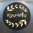 Wood Custom Name Sign, Kids Room Decor, Olive Branch Farmhouse Decor, Baby Shower Gift, Personalized Gift