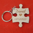 Custom Puzzle Piece Keychains /Wooden Engraved Keychain /Best Friend Key Chain/ Couples Gift/ Husband Gift Keyring